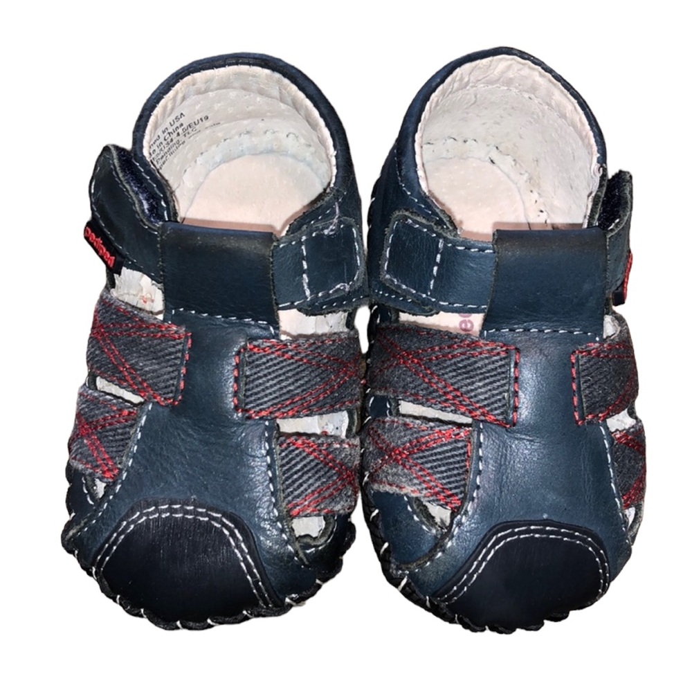 Pediped Leather & Canvas Soft Sole Sandals